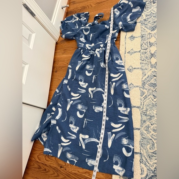 A New Day Blue and White Flutter Sleeve Sundress Size Small - Picture 12 of 12